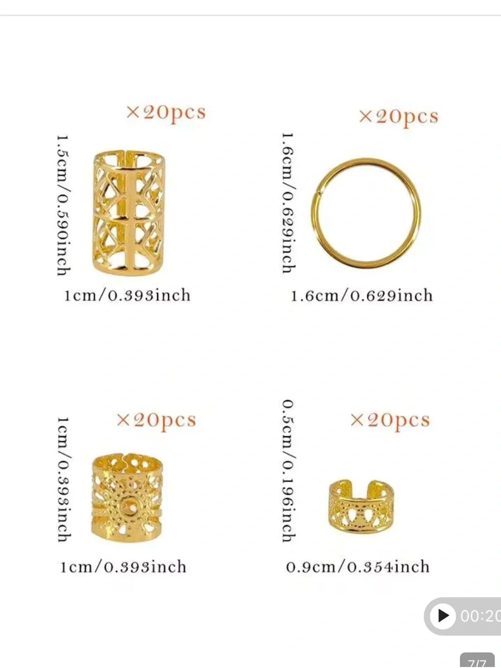 Hair Jewellery for women, gold dreadlock beads
